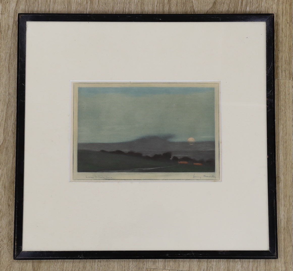 L. Norsworthy, mezzotint, 'Moonrise, Westmeston, Sussex', signed in pencil, 13 x 21cm